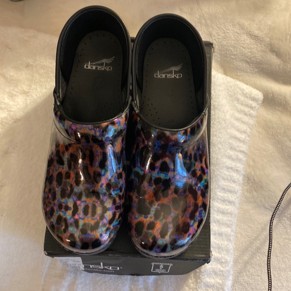 Dansko Professional Leopard Multi Patent Clog